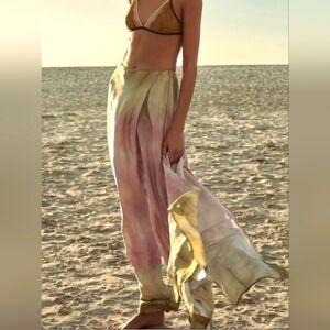 New Zara Wide Leg Ombre Wrap Style Pants